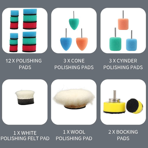 Polishing Pads Kit Si Fang For Car Details Mini Polisher