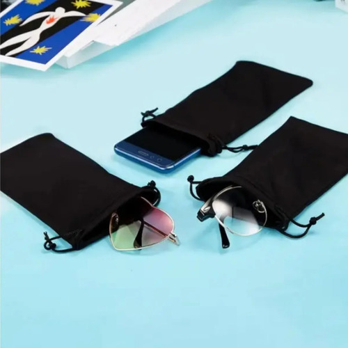 Bolsa Gafas Para Tela Lentes Microfibra Negro 100pzs Funda