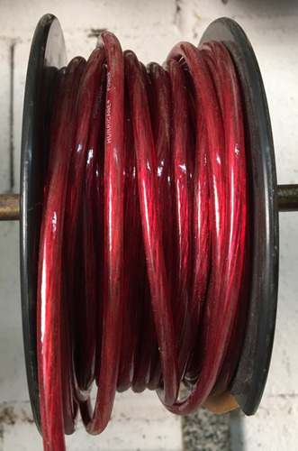 Cable Corneta Sonido #10 Rojo Transparente Cobre Poder