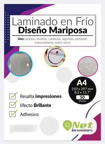 Resma Laminado En Frío Diseño Mariposa 50hojas