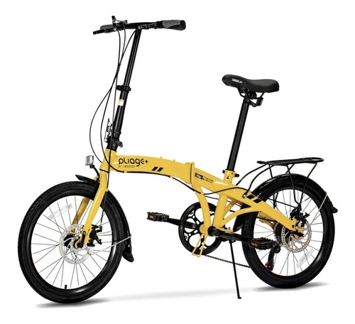 Bicicleta Dobrável Aro 20 Two Dogs Pliage Plus Shimano Tz50 Cor Amarelo Tamanho do quadro Único