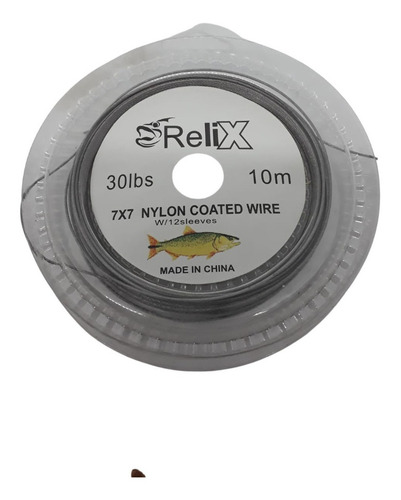 Cable De Acero Relix Forrado 7×7 30lbs Pesca Lider X10m