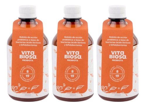 Probiotico Organico De Naranja Vitabiosa 500 Ml - 3 Unidades