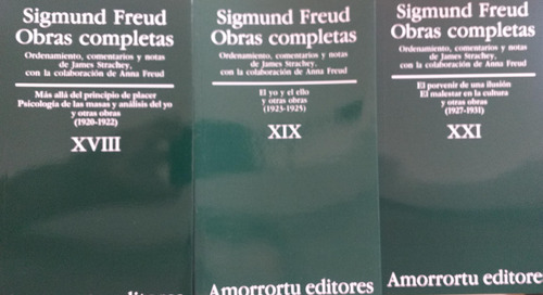 X3 Libros Sigmund Freud Obras Completas 18 19 21 - Amorrortu