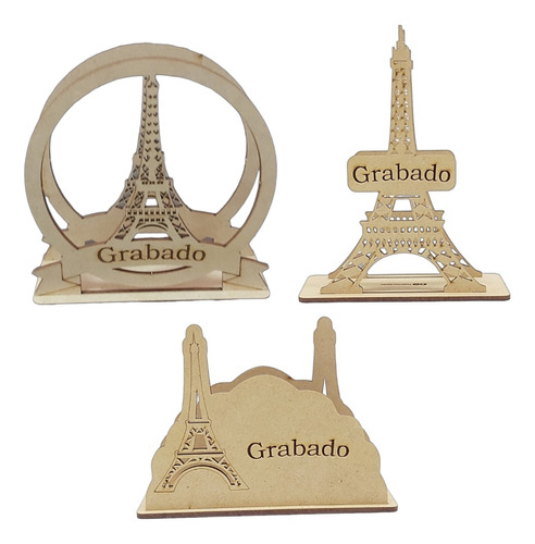 Servilletero Torre Eiffel Personalizable Nombre Paquete