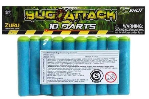 Dardos X-shot Bug Attack Originales Pack X10 Aptos Nerf Clip