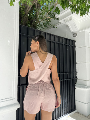 Short Sastrero Con Elástico En Cintura