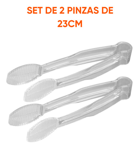 Ufood Set 2 Pinzas Planas Policarbonato 23 Cm - Resistentes