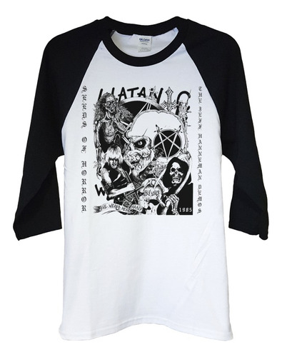 Polera Raglan 3/4 Slayer Seeds Of Horror Metal Abominatron