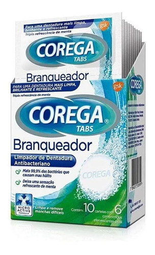 Corega Tabs Branqueador De Dentaduras 60 Comp
