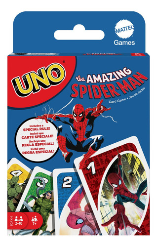 Uno Juego De Cartas Marvel Spider-man Hombre Araña