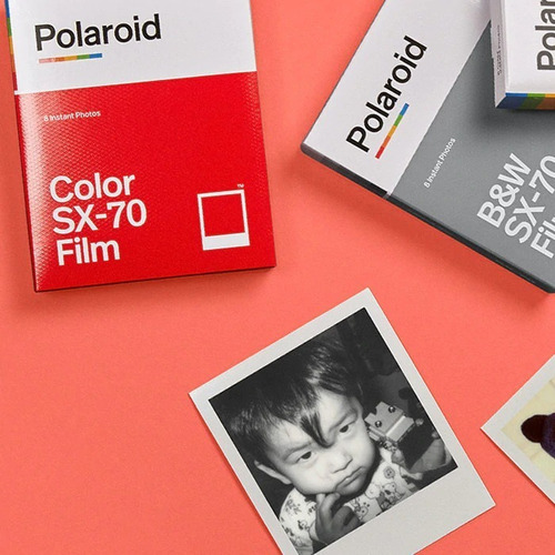 Película fotográfica instantánea Polaroid Sx-70 en color gris, 8 unidades