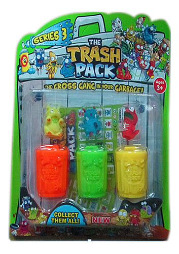 Monstruos Trash Pack Serie 3 Paquete De 3 Figuras Y 3 Potes