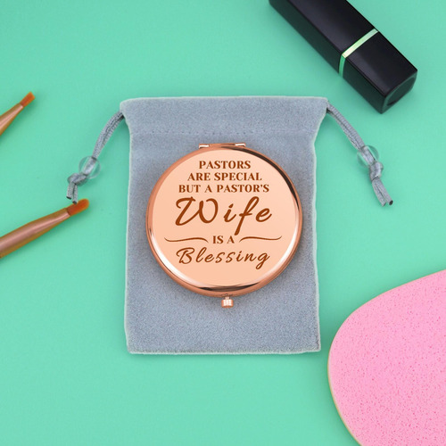 Espejo De Maquillaje Compacto Para Mujer Pastor, Esposa, Pas