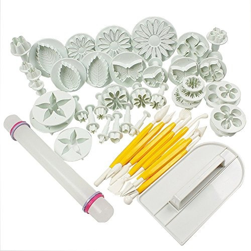 Kit De Utensilios P/decorar Pasteles Hosl (46 Uds.) Blanco