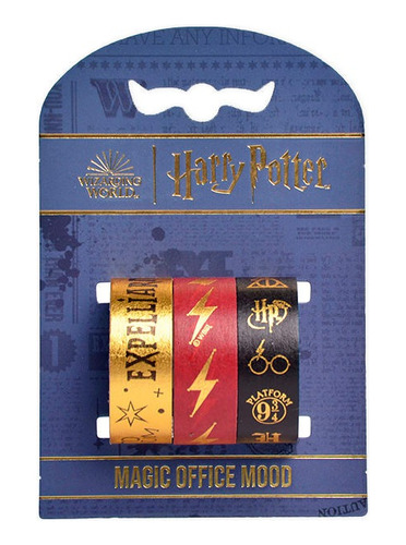 Cinta Washi Tape Harry Potter Maw Mooving 1,5cmx3mt Pack X 3 Color variado