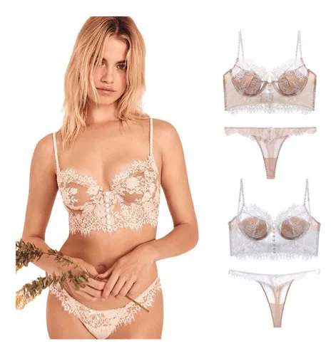 Juego Ropa Interior Push Up Encaje Sección Fina, 2