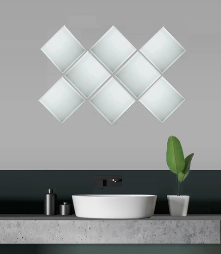 Kit Espelho Mosaico Bisotê Com 8 20x20cm Decorativo