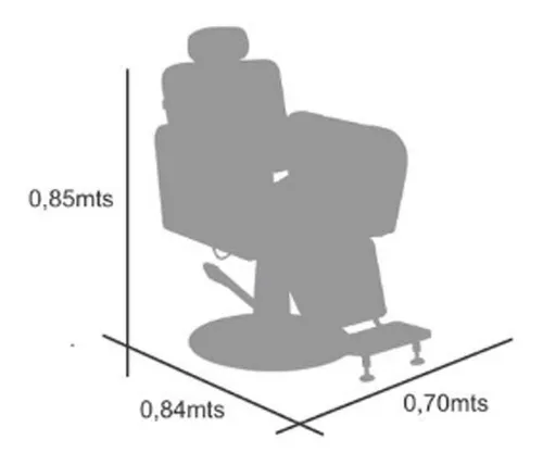 CADEIRA DE BARBEIRO RECLINÁVEL PROFISSIONAL CARAVAGIO TERRA SANTA