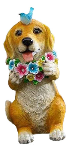 Estatua De Jardín Para Perros, Estatuilla De Luz Solar Para