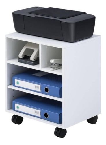 Mueble Auxiliar Para Impresora De Melamina Con Ruedas