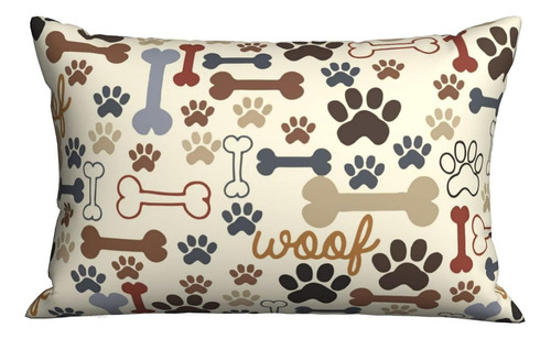 Funda De Almohada Con Estampado De Huellas De Perro Para Cab