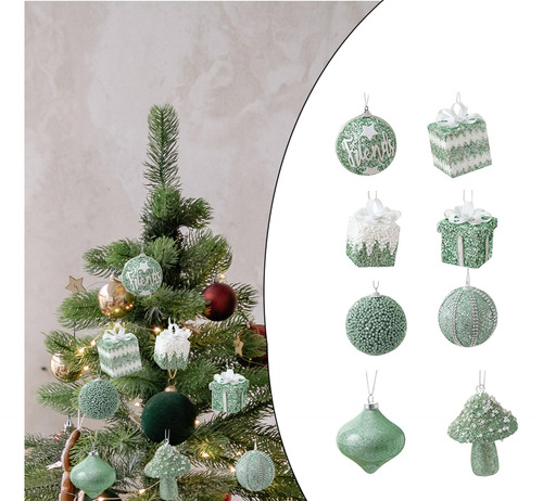 8 Adornos Colgantes Para De Navidad, Decoración Navideña,