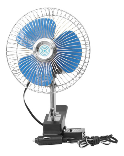 Ventilador Para Auto Camioneta 12 Voltios 8 Pulgadas Cromado