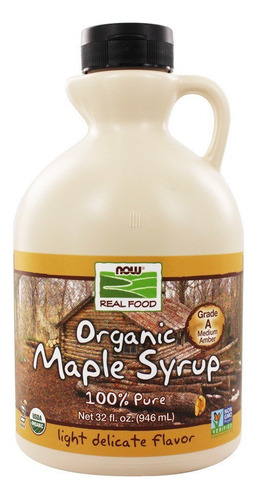Sirope De Arce Now Foods, Orgánico, Grado A, Color Ámbar, 1