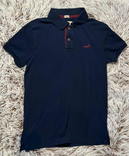 Playera Tipo Polo Azul Hollister Manga Corta Para Hombre Xs