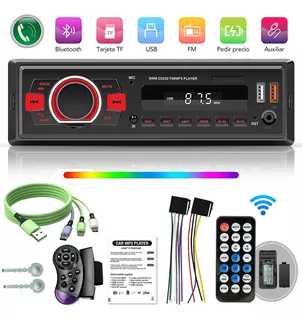 Auto Estereo Coche Reproductor Mp3 Radio Con Bt Aux 2usb Sd