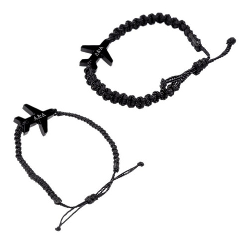 Pulseras Para Pareja Personalizadas Aviones Novios Regalo