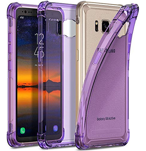 Funda Para Galaxy S8 Active Morado Tpu Goma Suave Skin Si-02