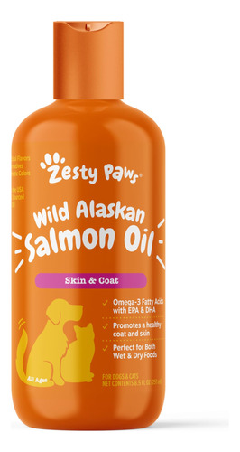 Zesty Paws - Aceite Puro De Salmón Silvestre De Alaska Par.