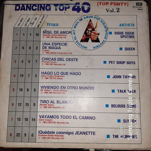 Vinilo Dancing Top 40 Volumen 2 D1