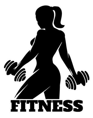 Sticker Gimnasio Mujer Fitness Club Pesas Vinil Estampado 