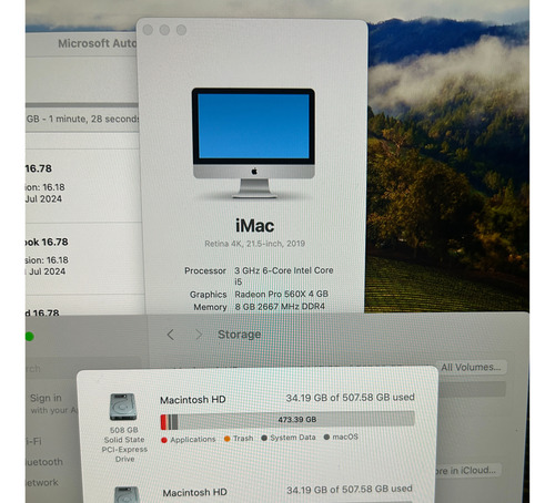 Apple Imac 21,5'' I5 8gb Ram 2019 512gb Ssd Promocion Gris (Usado)
