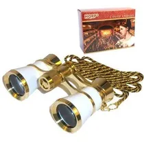 Comprar Hqrp  Gafas De Opera 3 X 25 Binocular Blanco Perla Con Oro R