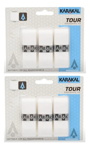 6x Overgrips Branco Karakal - Muito Bom - Qualidade Wilson Branco