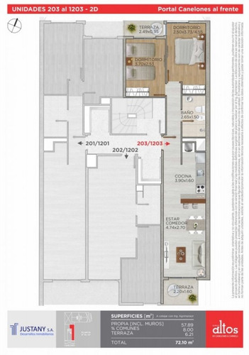 Imagen 2 de 5 de Venta Apartamento 2 Dormitorios Altos Canelones Y Carnelli