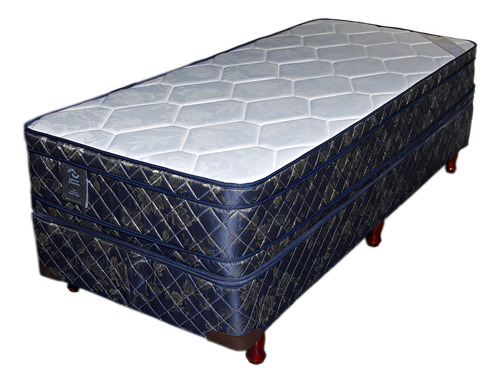 Colchon Sommier Resortes Con Pillow 190x80 + Almohadas