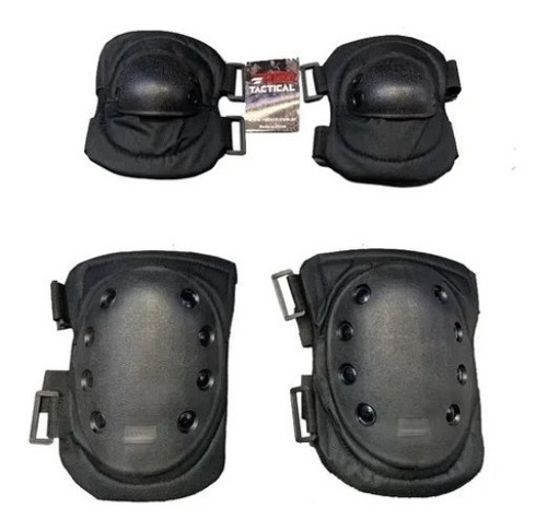 Protector Rodillas Y Codos Rbn Tactical Airsoft 702 Negro 