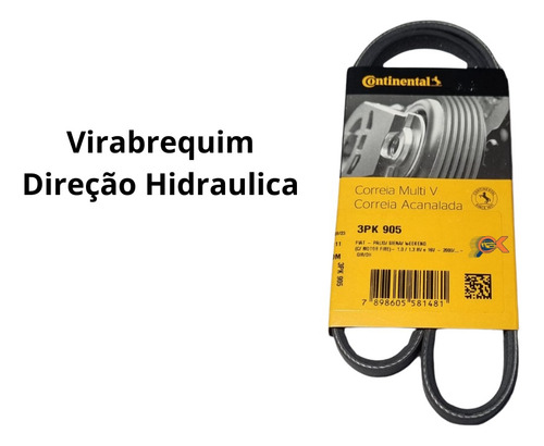 Kit Correia Alternador Ar Direção Idea Punto 1.4 8v 05-12