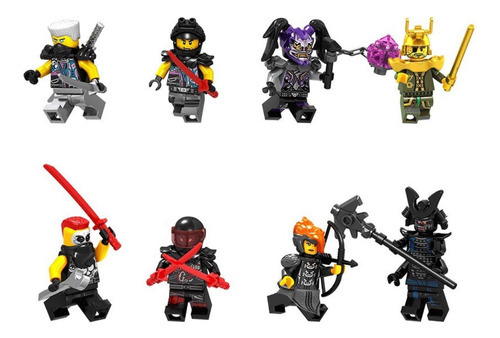 Kit 8 Bonecos Blocos De Montar Garmadon Ultra Violet Ninjago