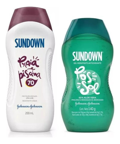 Kit Protetor Solar Sundown Fps70 200ml E Gel Pós Sol 140g