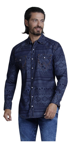 Camisa Vaquera Hombre Wrangler Regular Fit Manga Larga 941