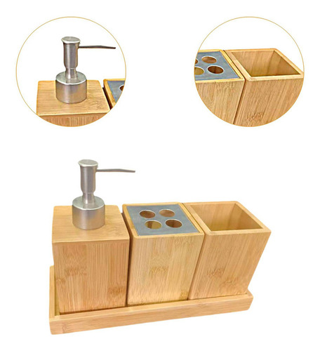 Juego De 4 Accesorios De Baño, Dispensador De Loción,