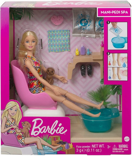 Imagen 5 de 5 de Muñeca Barbie Mani -pedi Con Salon Original Niña