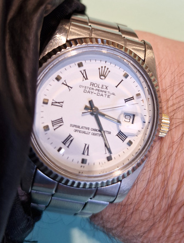 Rolex Oyter Perpetual Datajust 36 Mm Acero Gris Blanco (Usado)