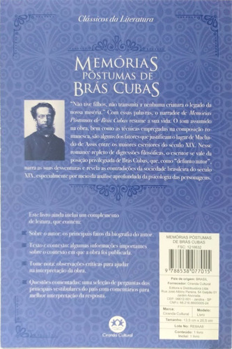 Imagem 3 de 4 de Livro Memórias Póstumas De Brás Cubas Machado De Assis